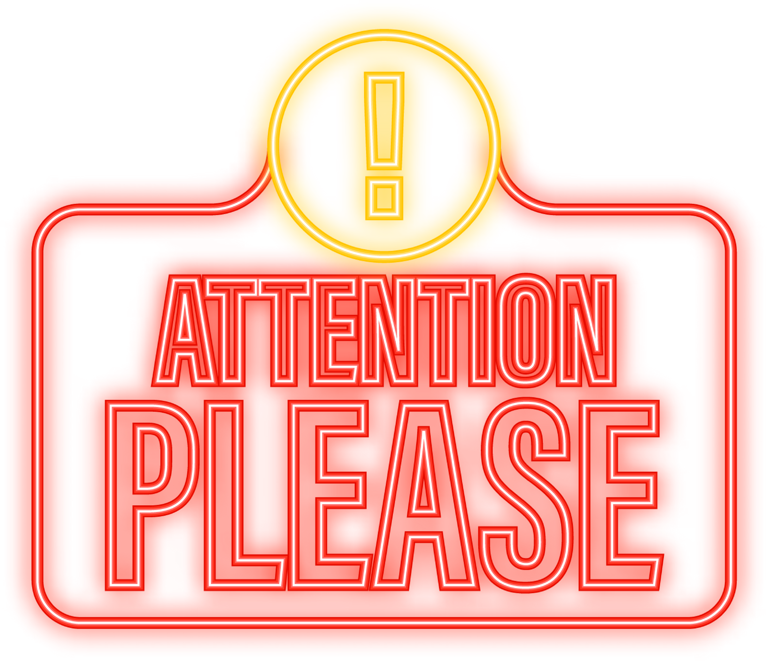 Neon Icon. Attention please concept vector illustration of important announcement